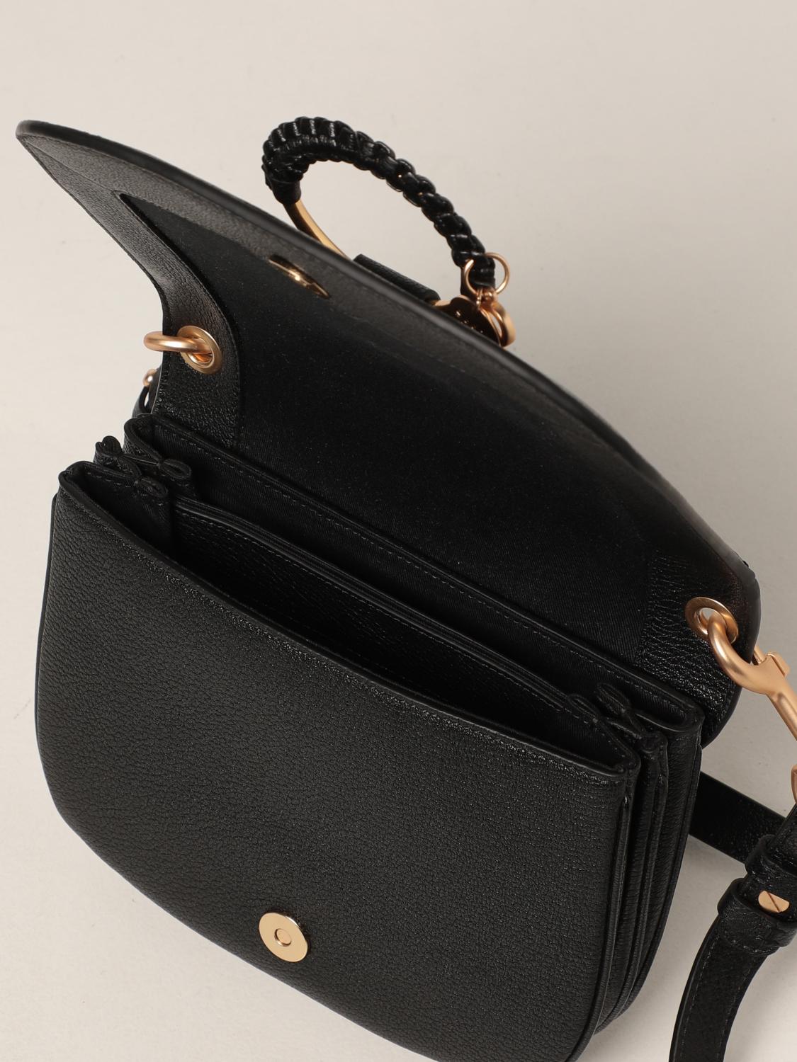 SEE BY CHLOÉ: Borsa Hana in pelle martellata - Nero | Borse A Tracolla