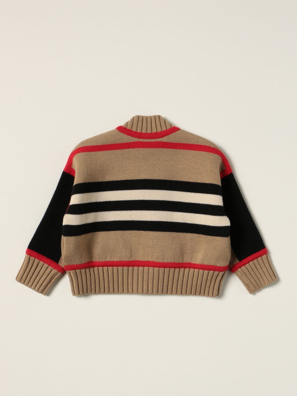 BURBERRY: striped wool blend cardigan 