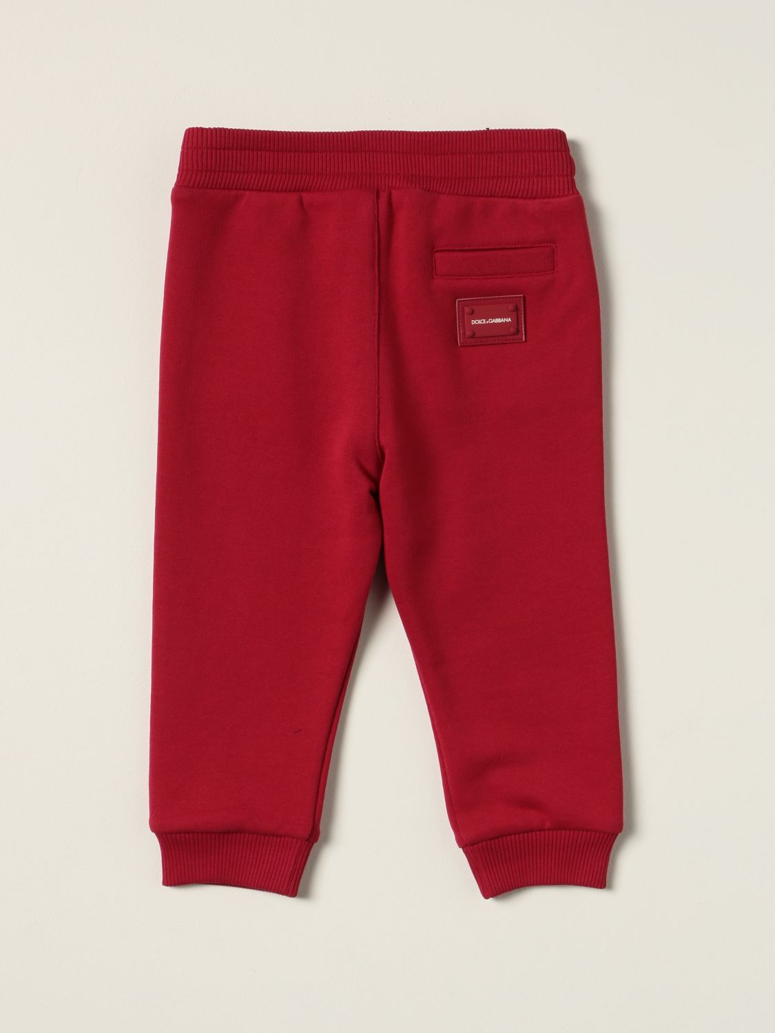 Trousers Dolce & Gabbana: Dolce & Gabbana cotton jogging trousers red 2