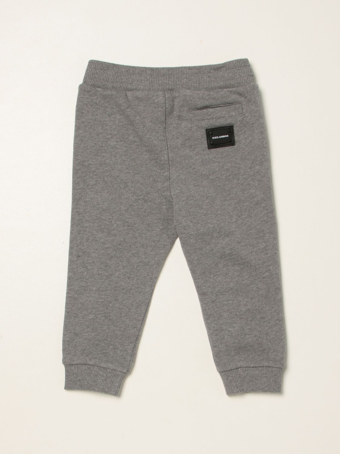 Trousers Dolce & Gabbana: Dolce & Gabbana cotton jogging trousers grey 2