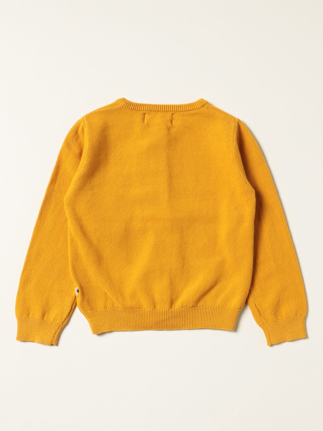 Sweater Molo: Molo basic cardigan in cotton mustard 2