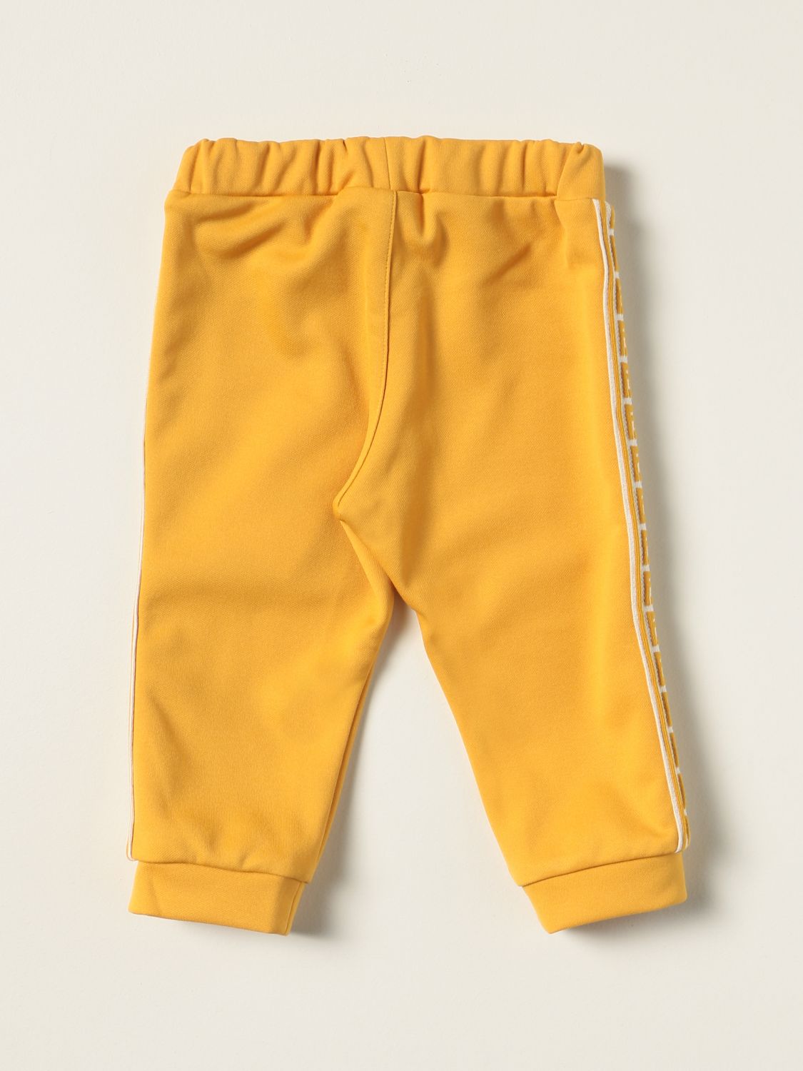 Pants Fendi: Fendi jogging pants in cotton blend with FF bands mustard 2