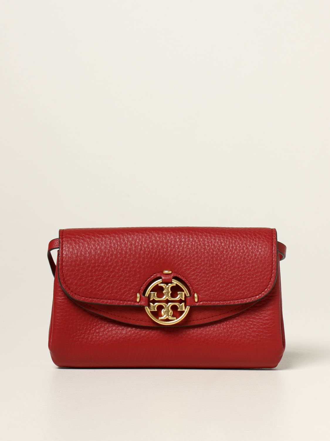 TORY BURCH: Miller bag in grained leather with emblem - Red | Tory Burch  mini bag 80808 online on 