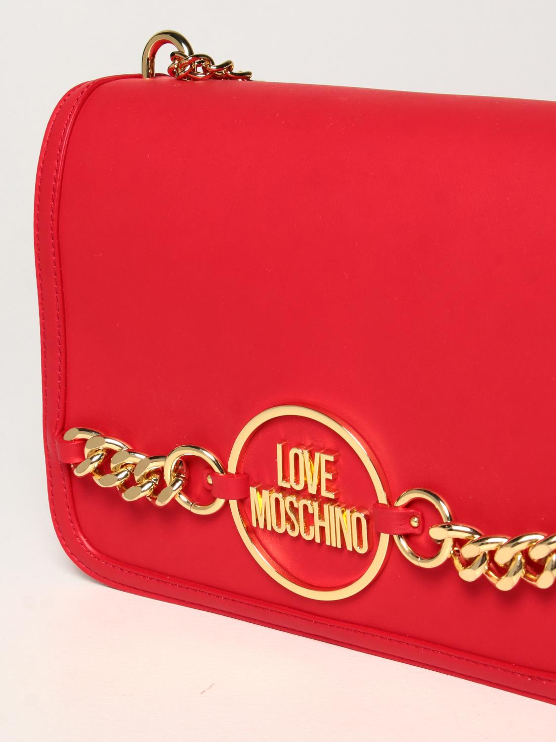 LOVE MOSCHINO shoulder bag in synthetic leather Red Love Moschino