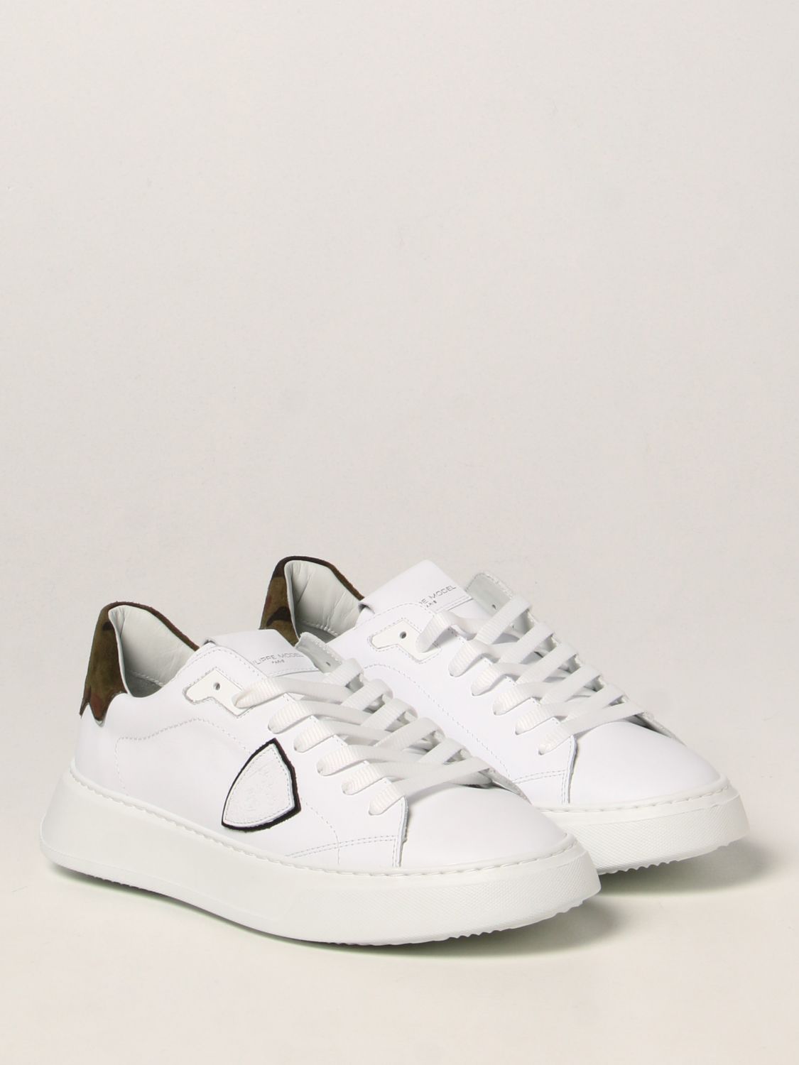 Save 35% Philippe Model Temple Sneakers In White Leather for Men Mens Trainers Philippe Model Trainers 