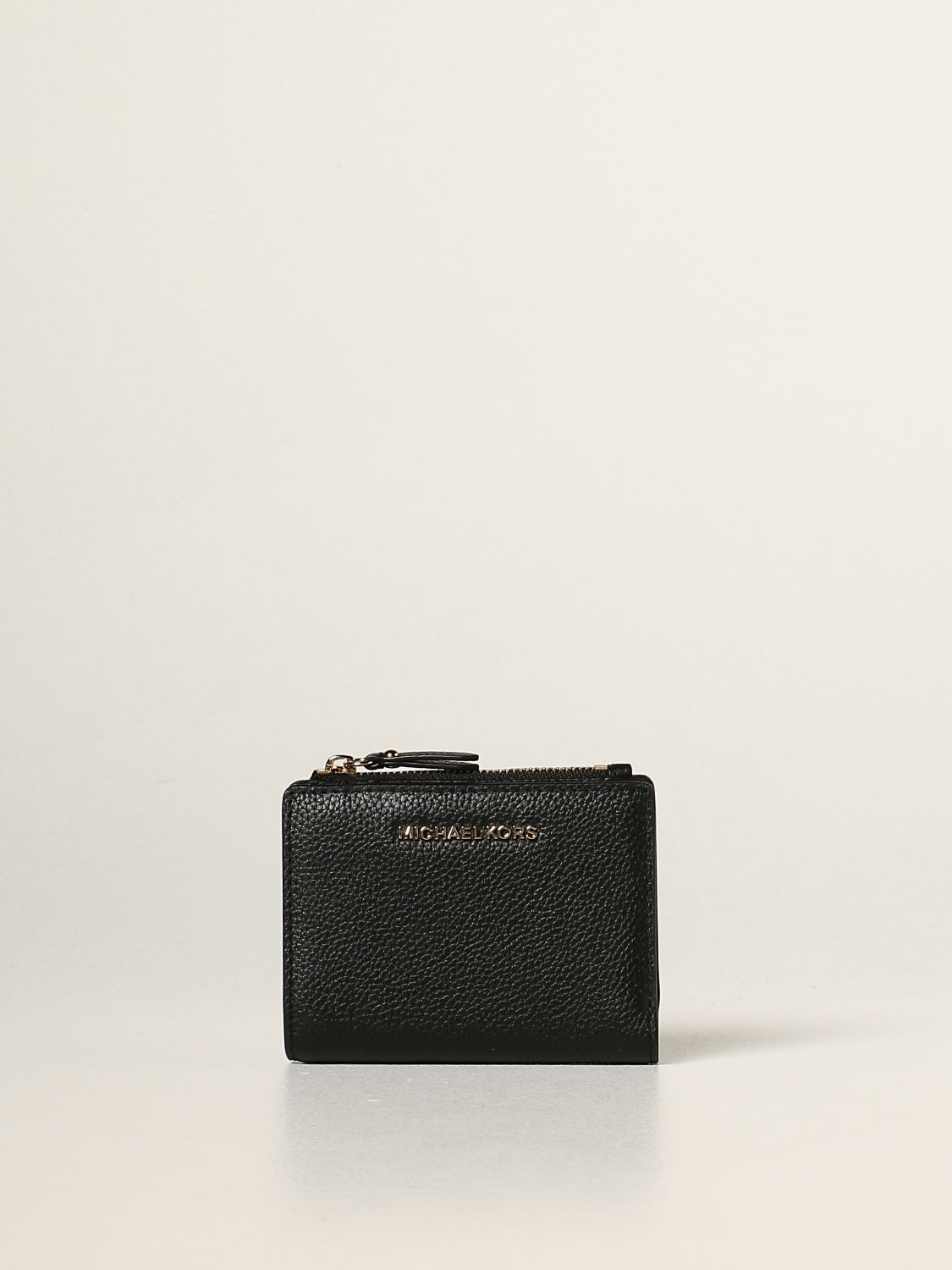 MICHAEL KORS: Michael wallet in grained leather - Black | Michael Kors ...
