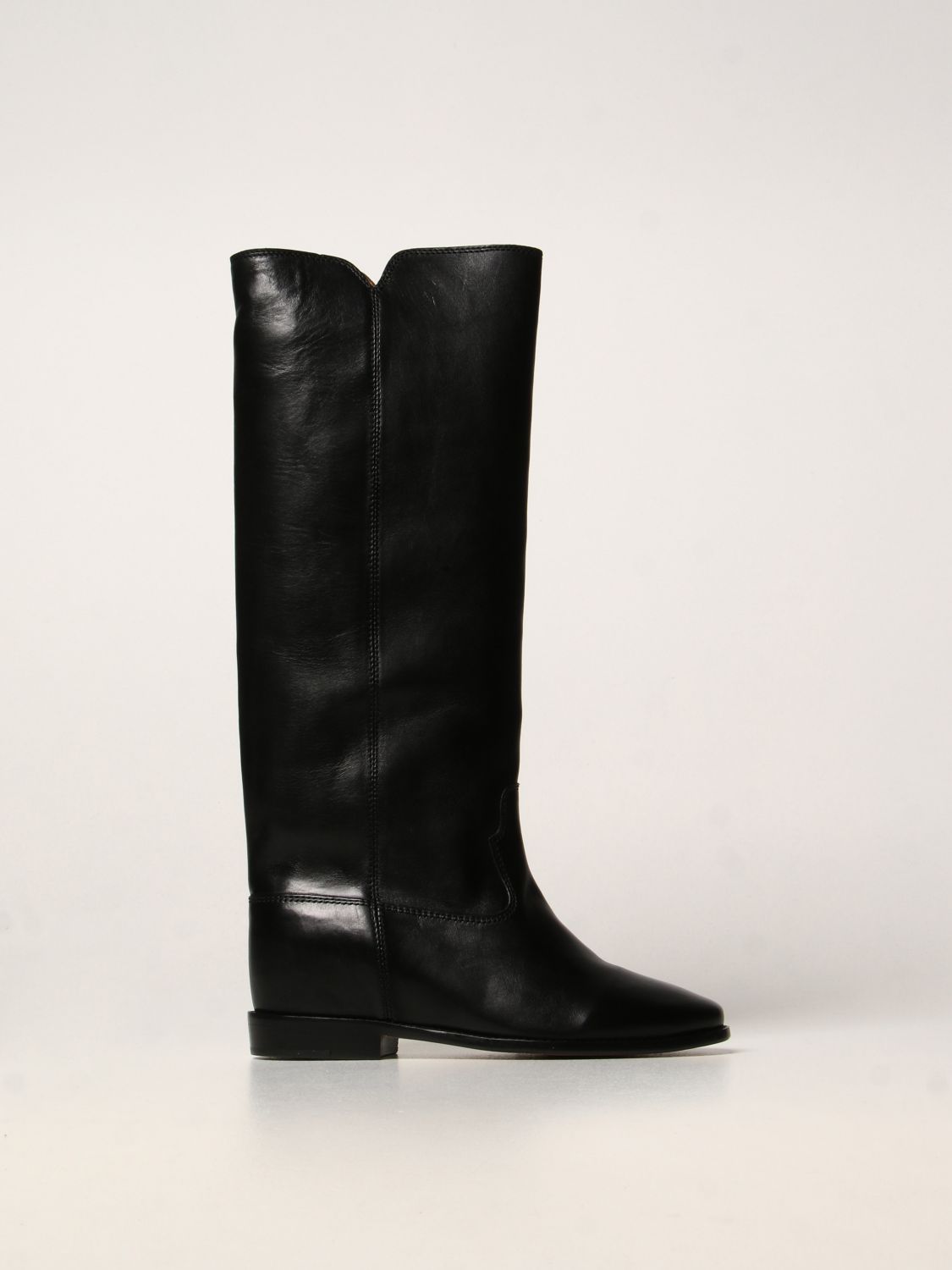 Marant Chess Leather Boots In |