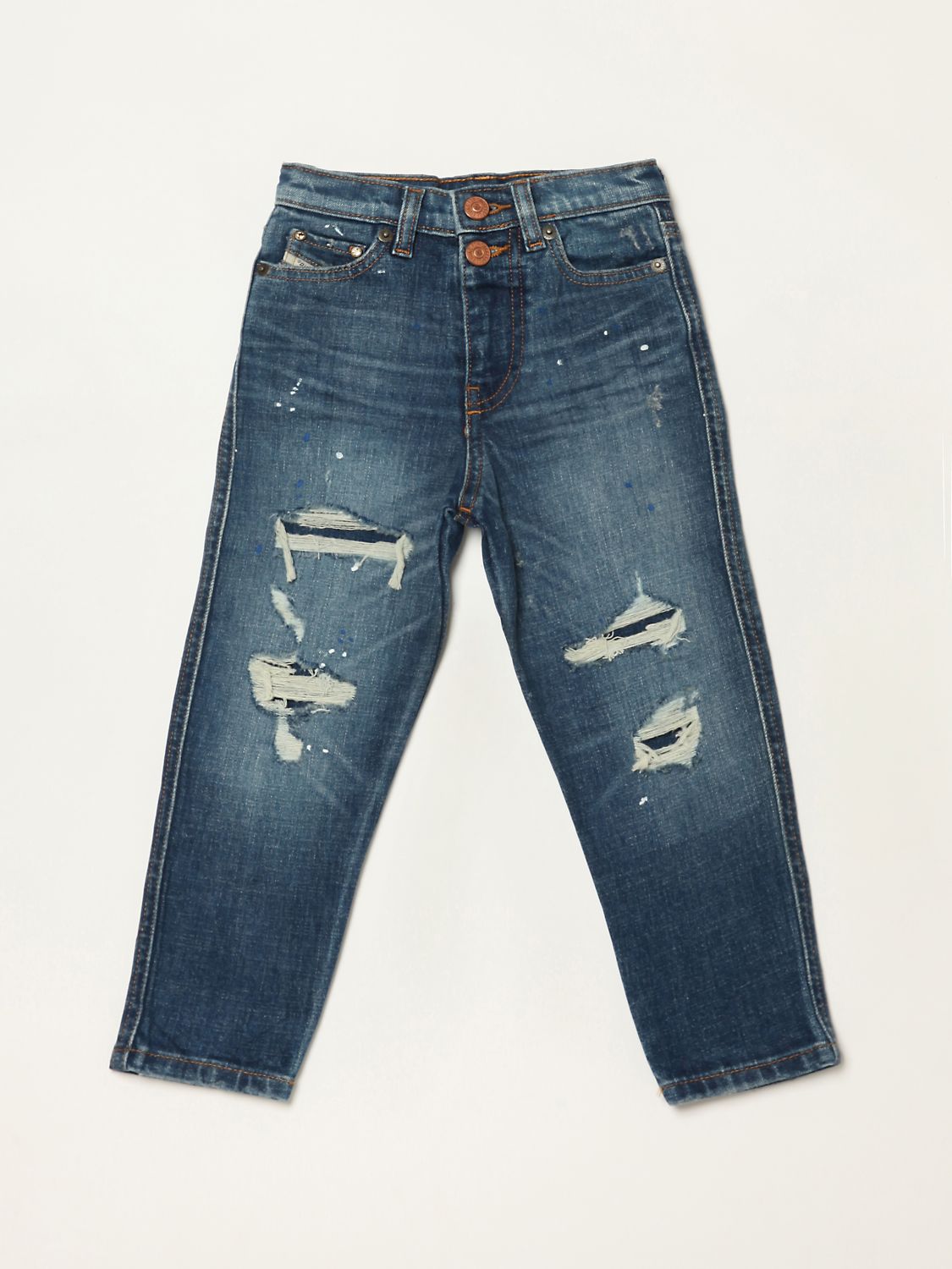 Jeans Diesel: Jeans Diesel in denim con maxi rotture blue 1