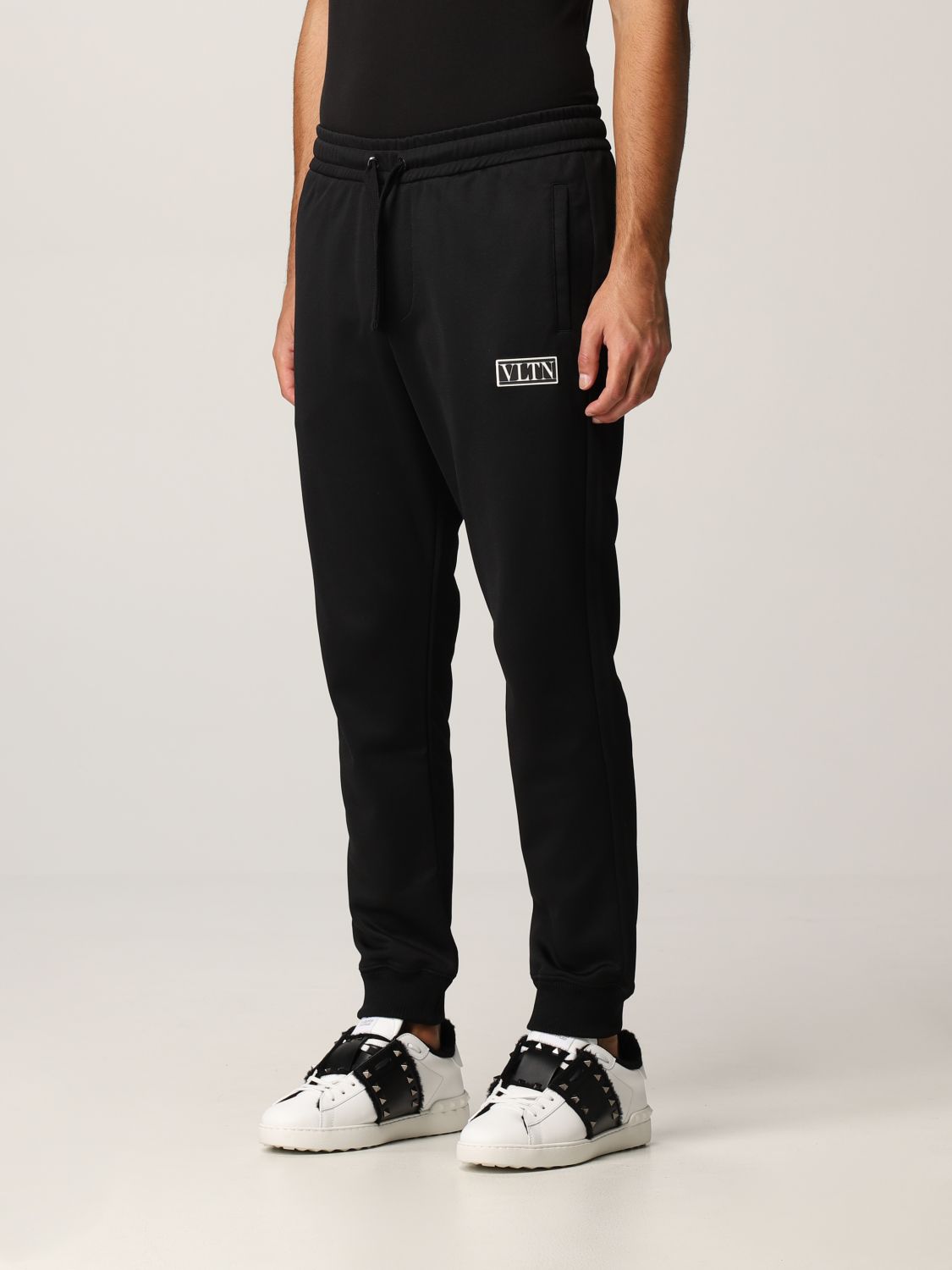 Pants Valentino: Valentino jogging pants in cotton blend black 4
