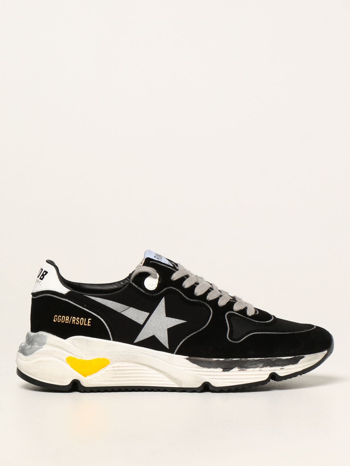 GOLDEN Running Sole sneakers suede and lycra | Sneakers Golden Goose Men Black | Sneakers Golden Goose GIGLIO.COM