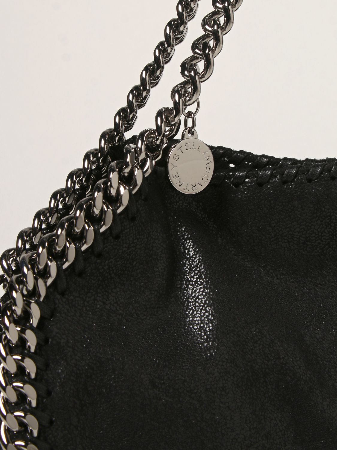 STELLA MCCARTNEY: Falabella mini bag with chains - Black | Stella ...