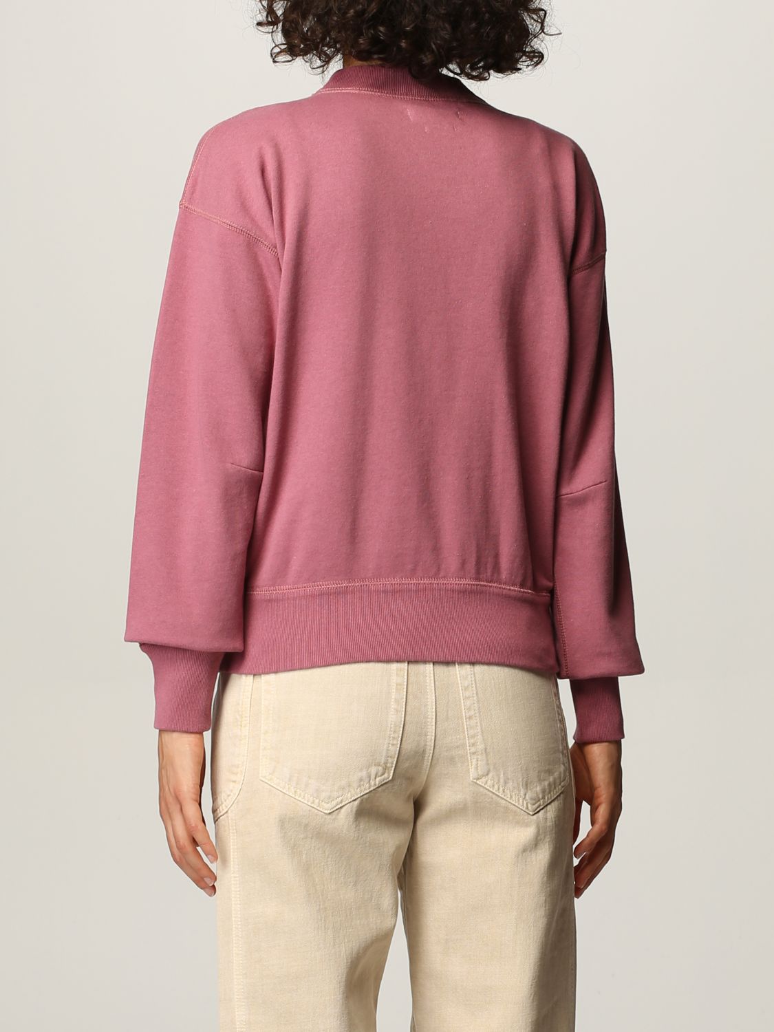 ISABEL MARANT ETOILE: Moby cotton sweatshirt with logo - Pink ...