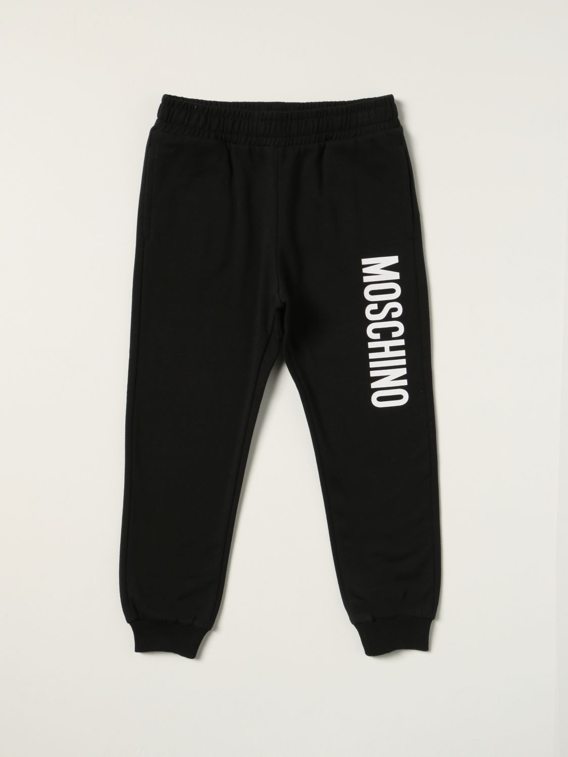 MOSCHINO KID: jogging pants with logo - Black | Moschino Kid pants ...