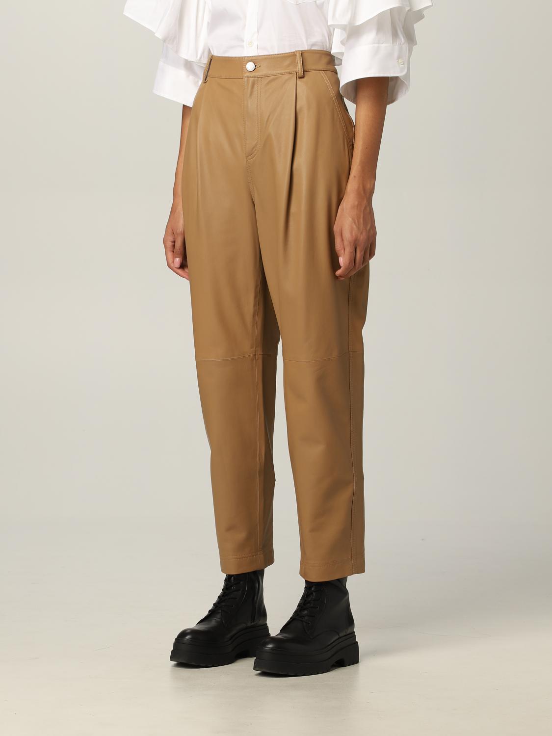 Red Valentino Outlet: Pantalone in nappa leggera - Cammello | Pantalone Red  Valentino WR3NF00M639 GIGLIO.COM