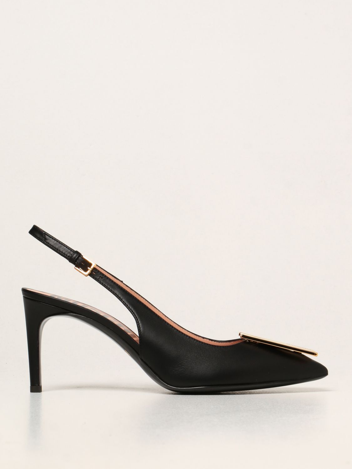 Pumps Moschino Couture: Moschino Couture slingbacks in leather with logo black 1