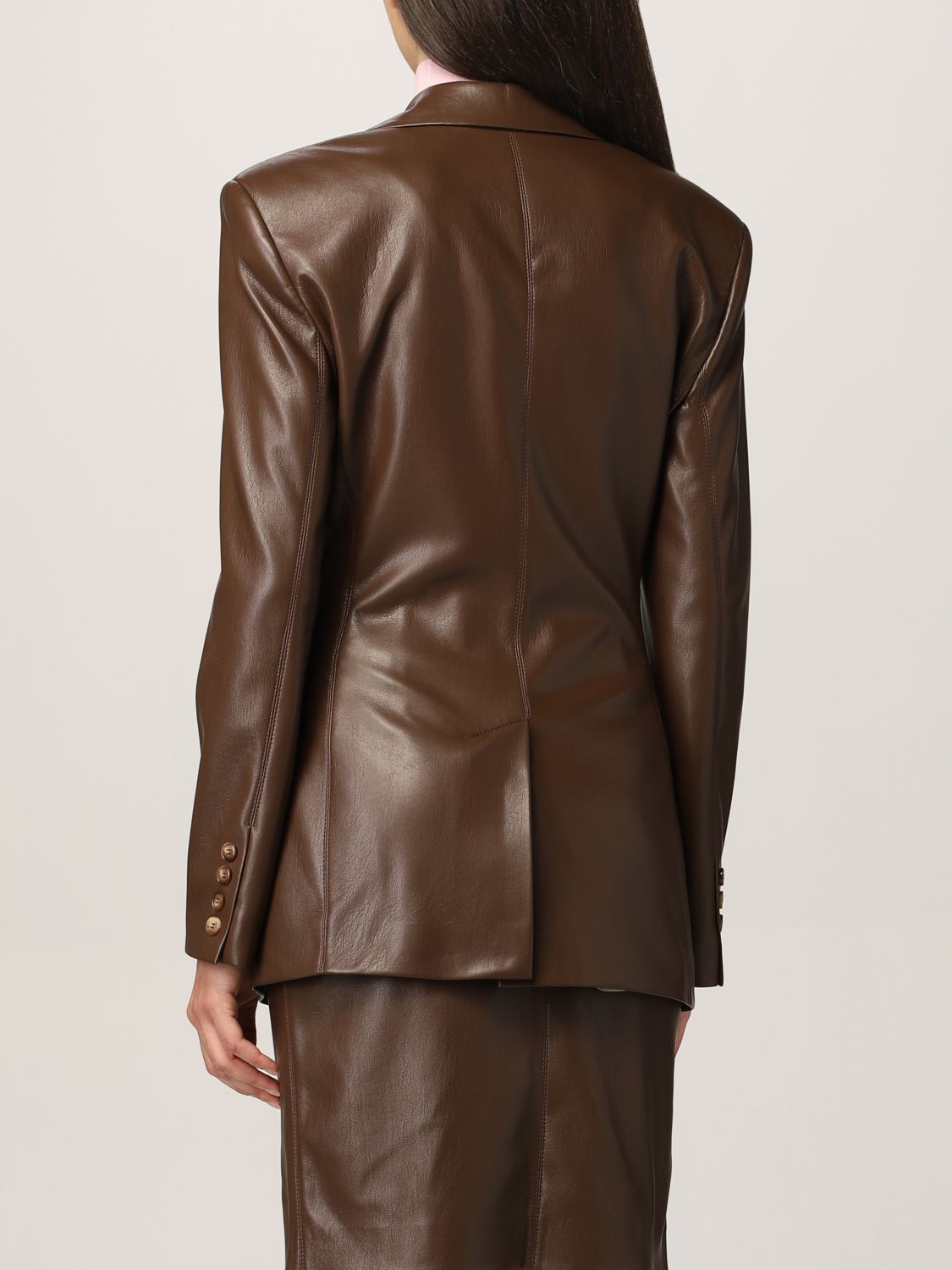 Blazer Nanushka: Nanushka jacket in vegan leather brown 3