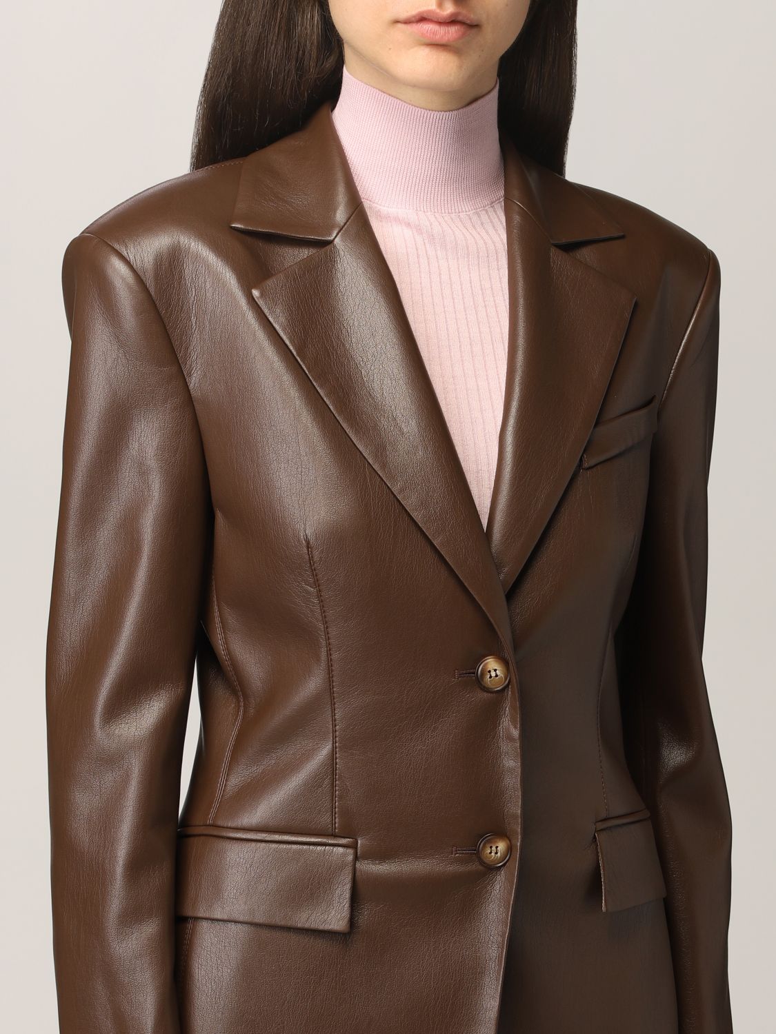 Blazer Nanushka: Nanushka jacket in vegan leather brown 5