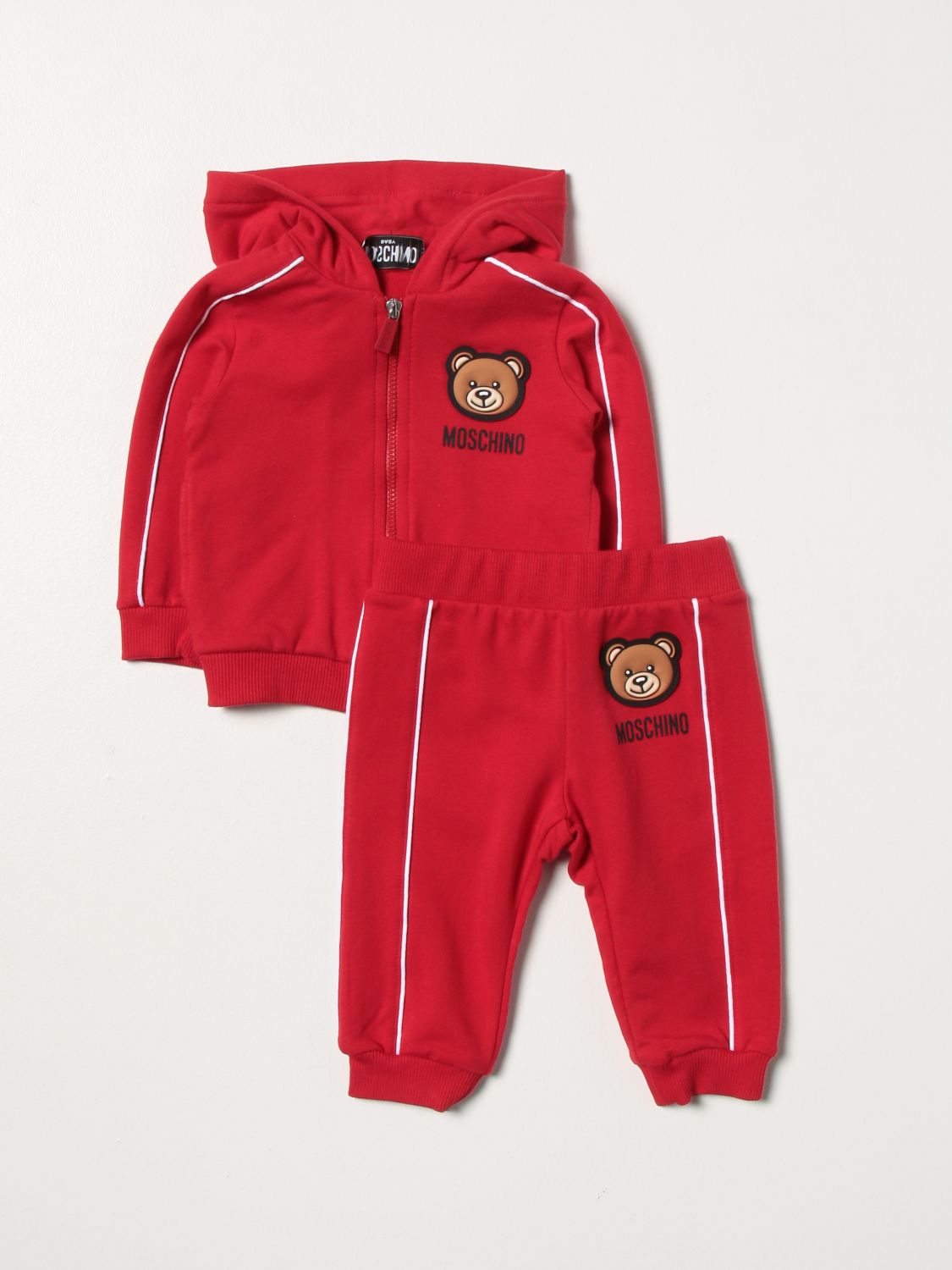 Jumpsuit Moschino Baby: Moschino Baby sweatshirt + pants set with teddy red 1