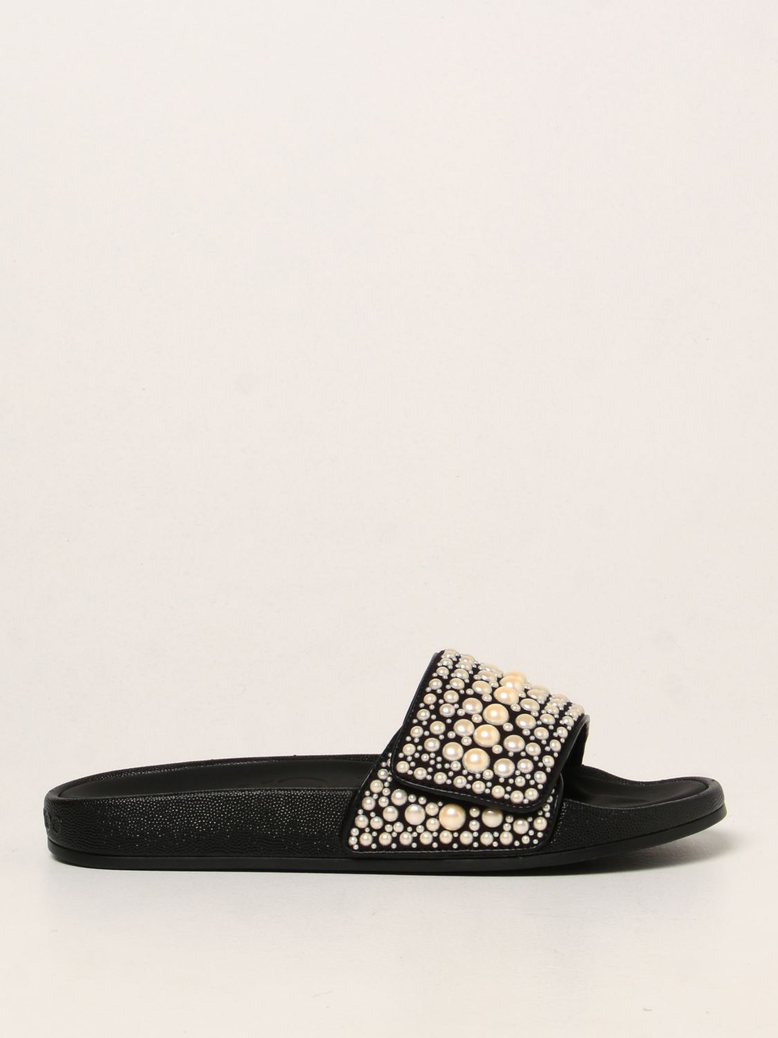 Flat sandals Jimmy Choo: Jimmy Choo sandals with pearls black 1