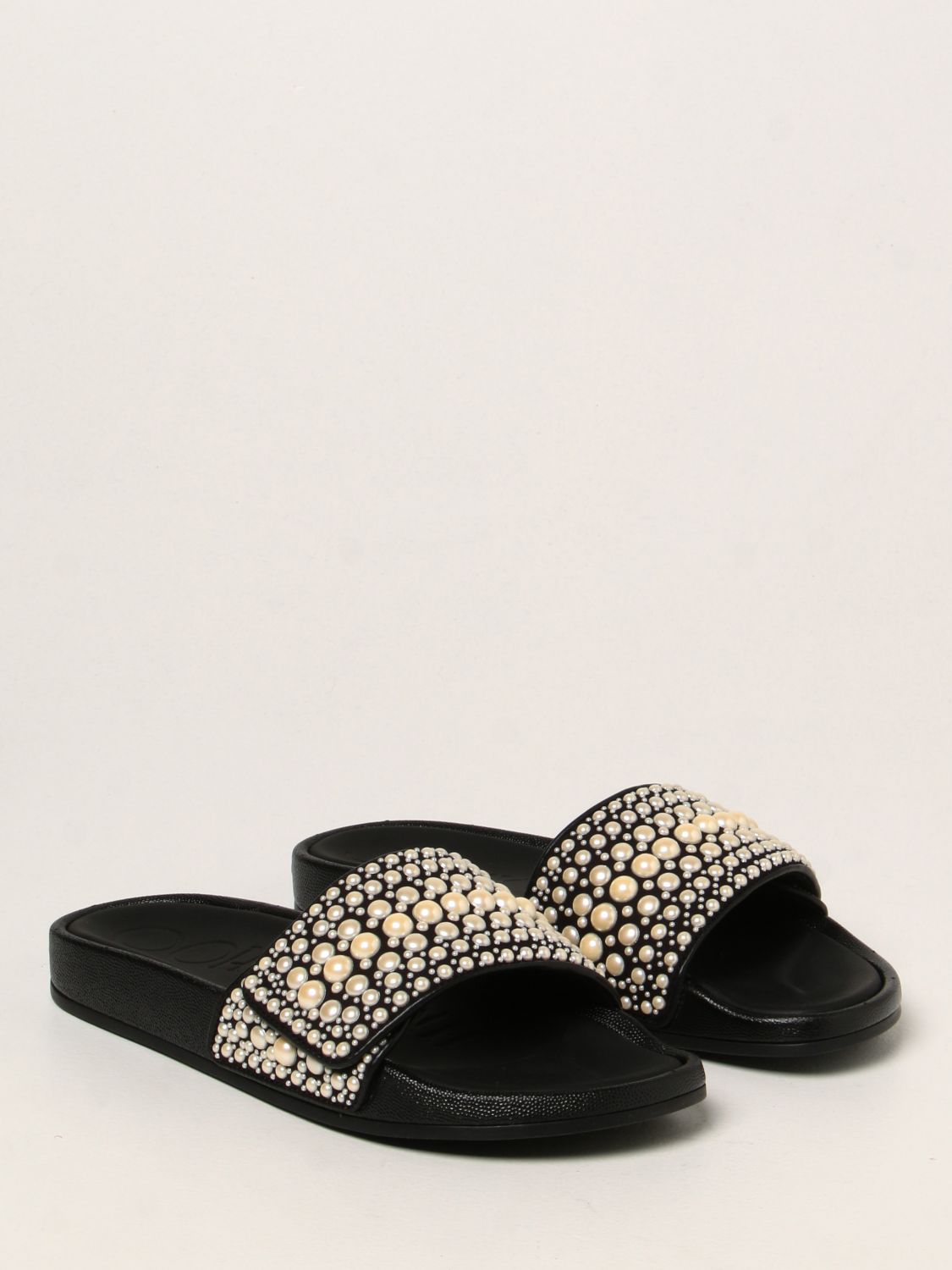 Flat sandals Jimmy Choo: Jimmy Choo sandals with pearls black 2