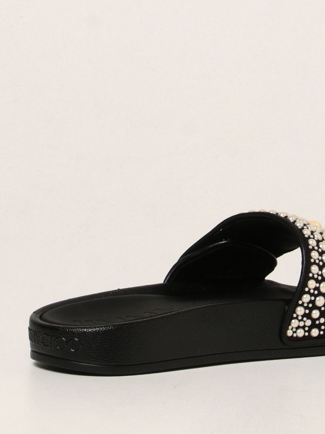 Flat sandals Jimmy Choo: Jimmy Choo sandals with pearls black 3