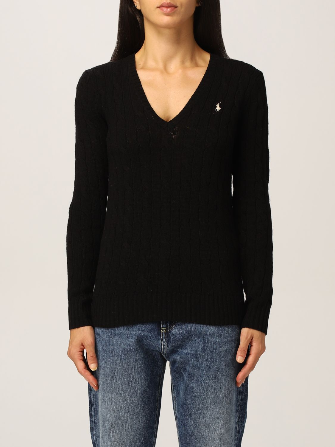 Lauren Ralph Lauren Sweaters | Polo Ralph Lauren Black Cable-Knit V www ...