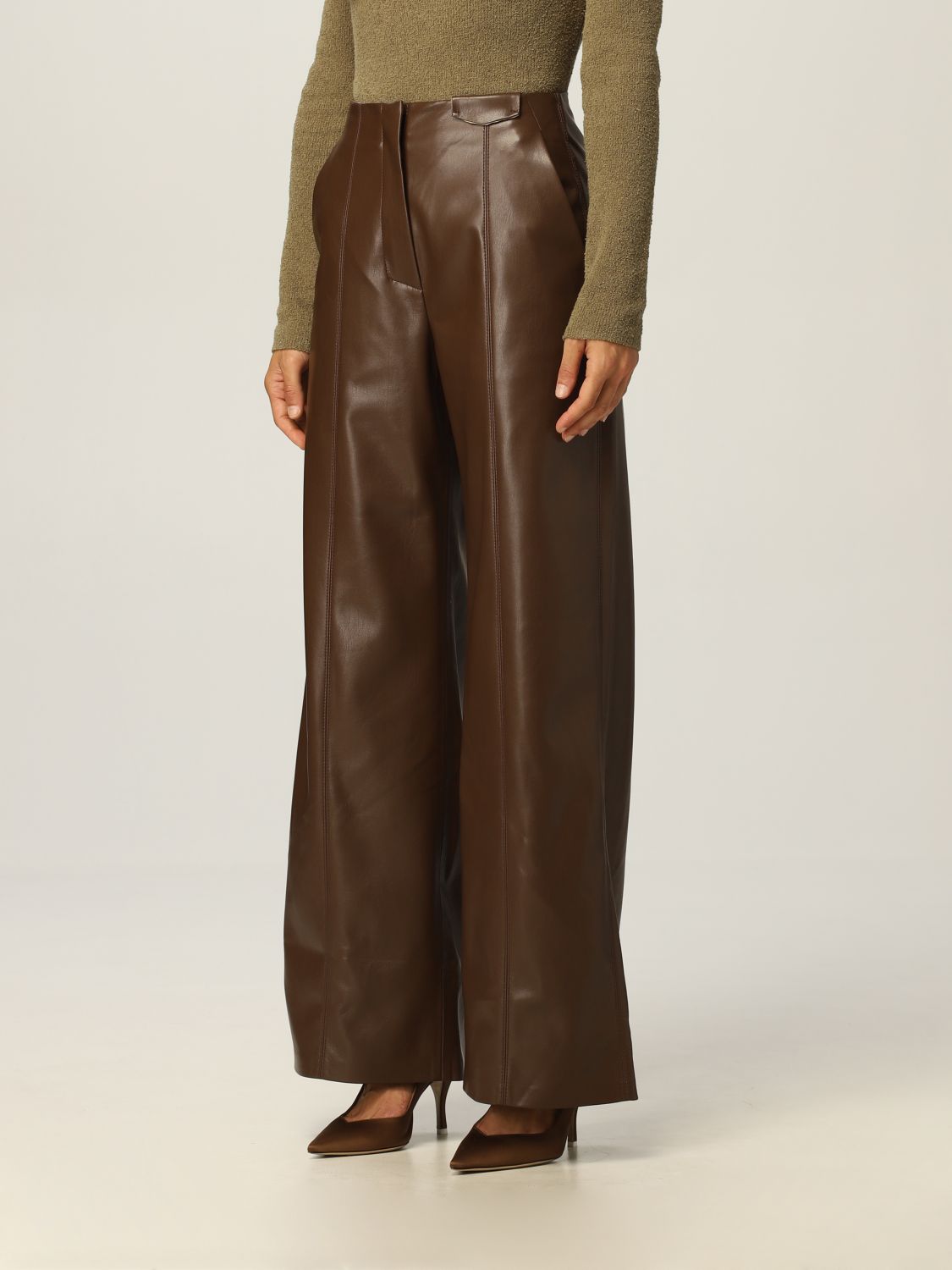 Pants Nanushka: Namas Nanushka wide leg trousers brown 4