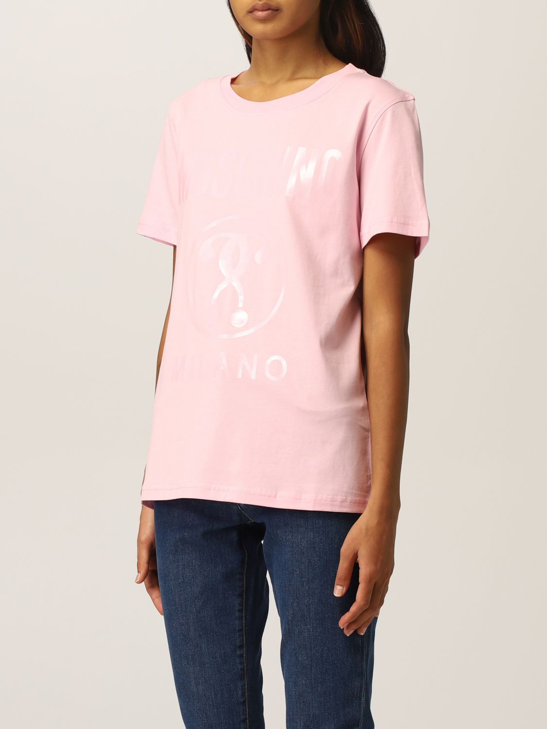Femme Vêtements Tops T-shirts 07105540 T-shirt Moschino en coloris Rose 