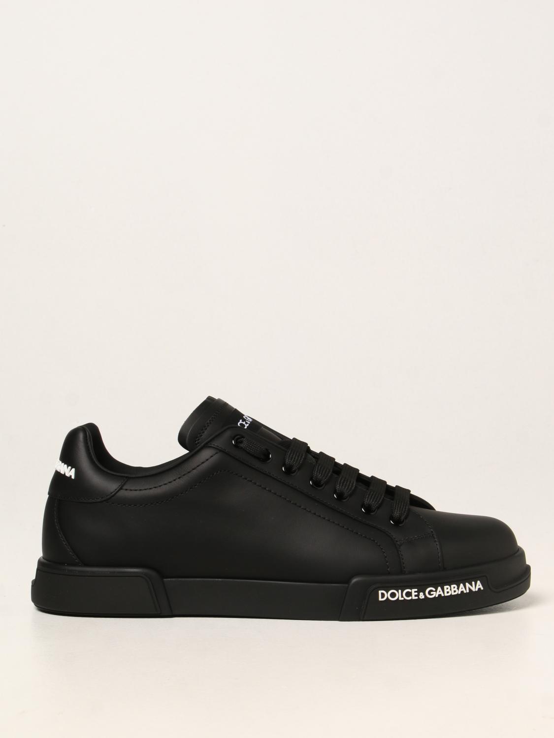 dolce and gabbana all black sneakers