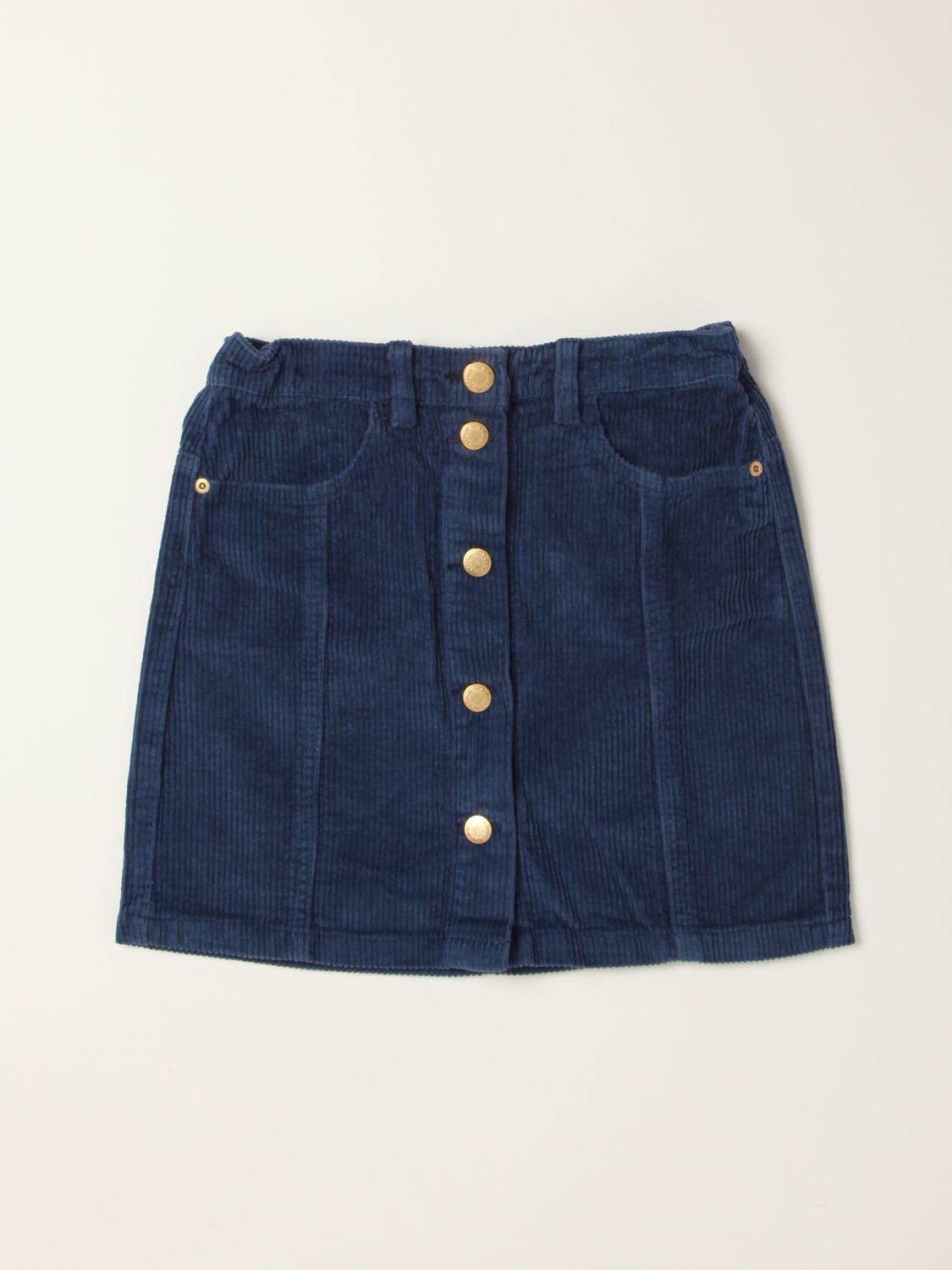 Skirt Molo: Molo mini skirt in ribbed cotton blue 1