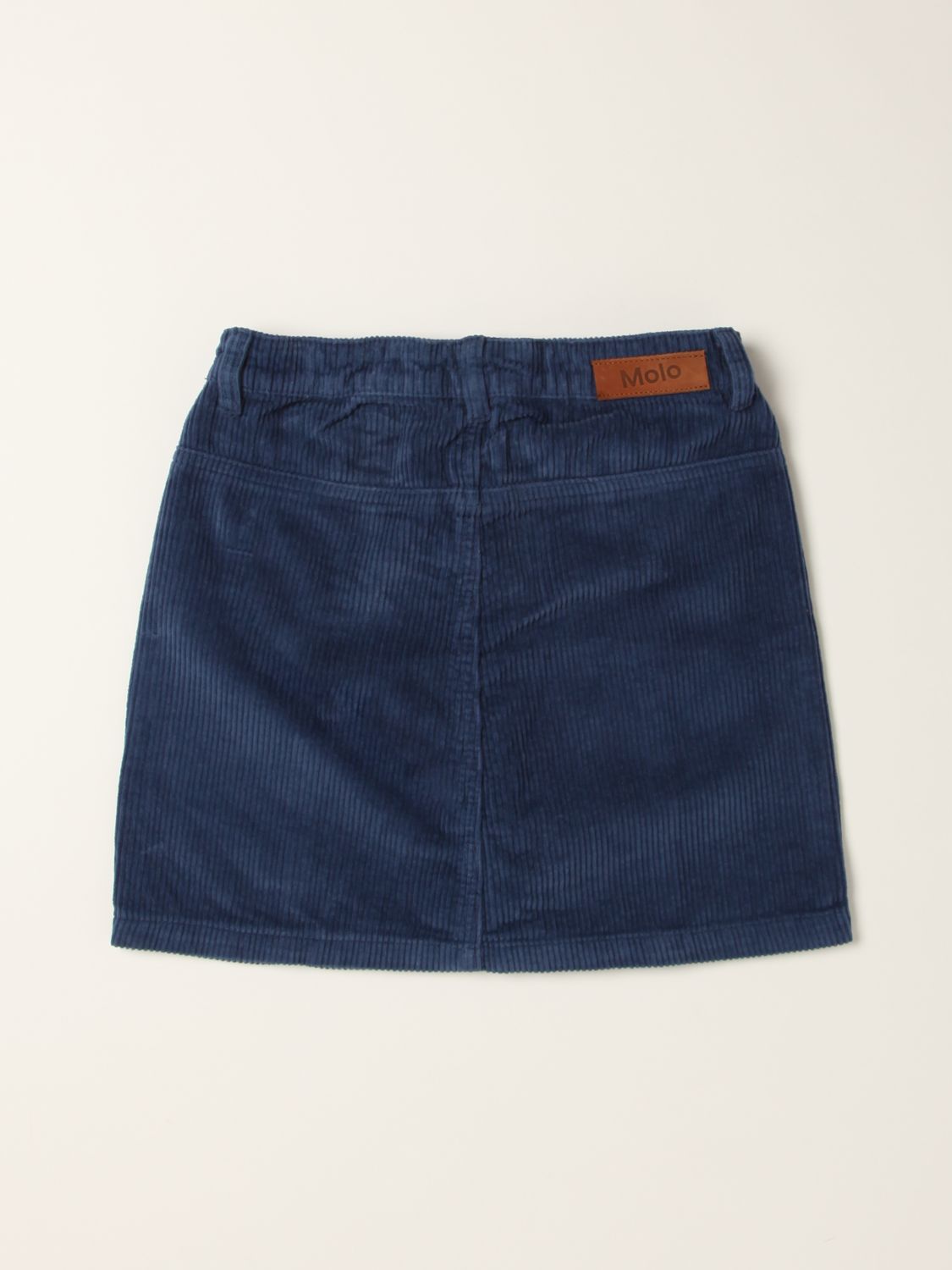Skirt Molo: Molo mini skirt in ribbed cotton blue 2