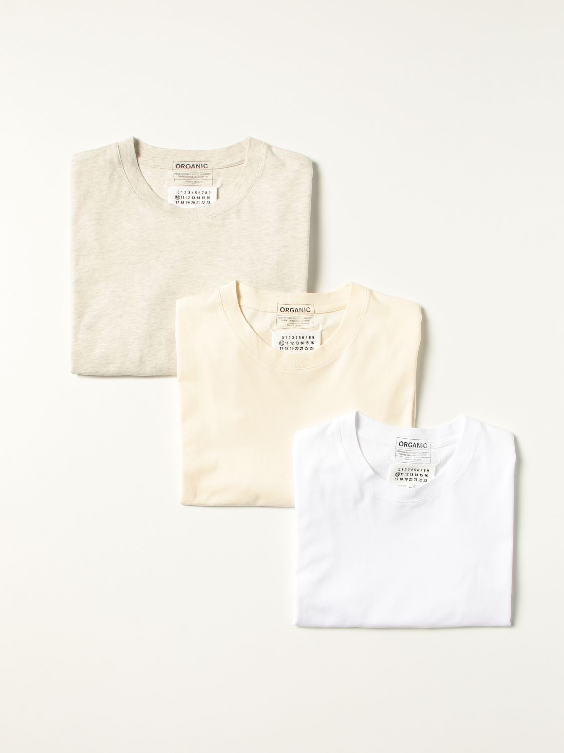 Set of 3 Maison Margiela t-shirts in organic cotton