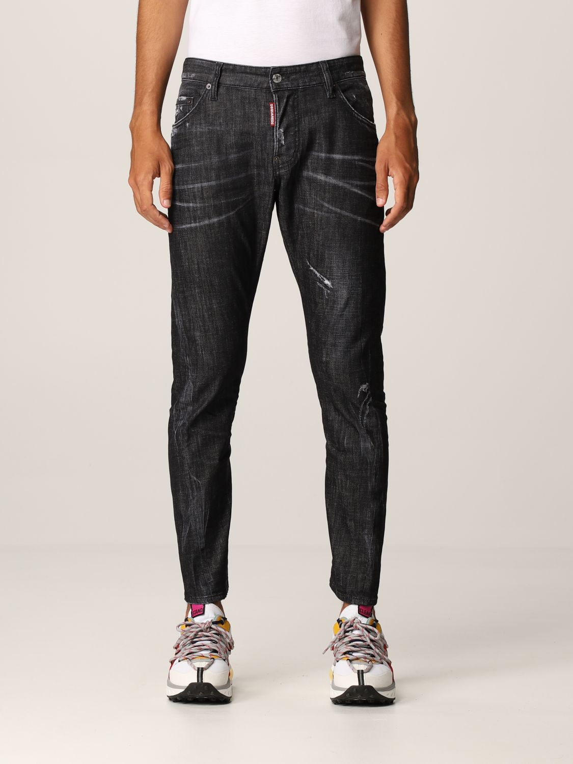 DSQUARED2: Sexy Twist jeans in washed denim - Grey | Dsquared2