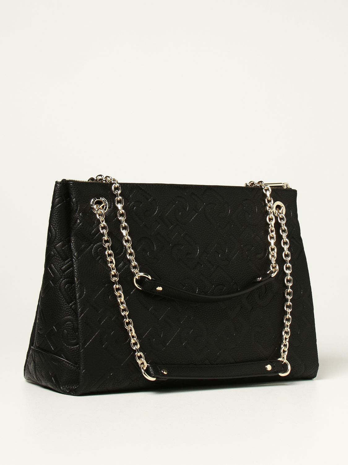 Tote bags Liu Jo: Liu Jo shoulder bag in synthetic leather with embossed logo black 2