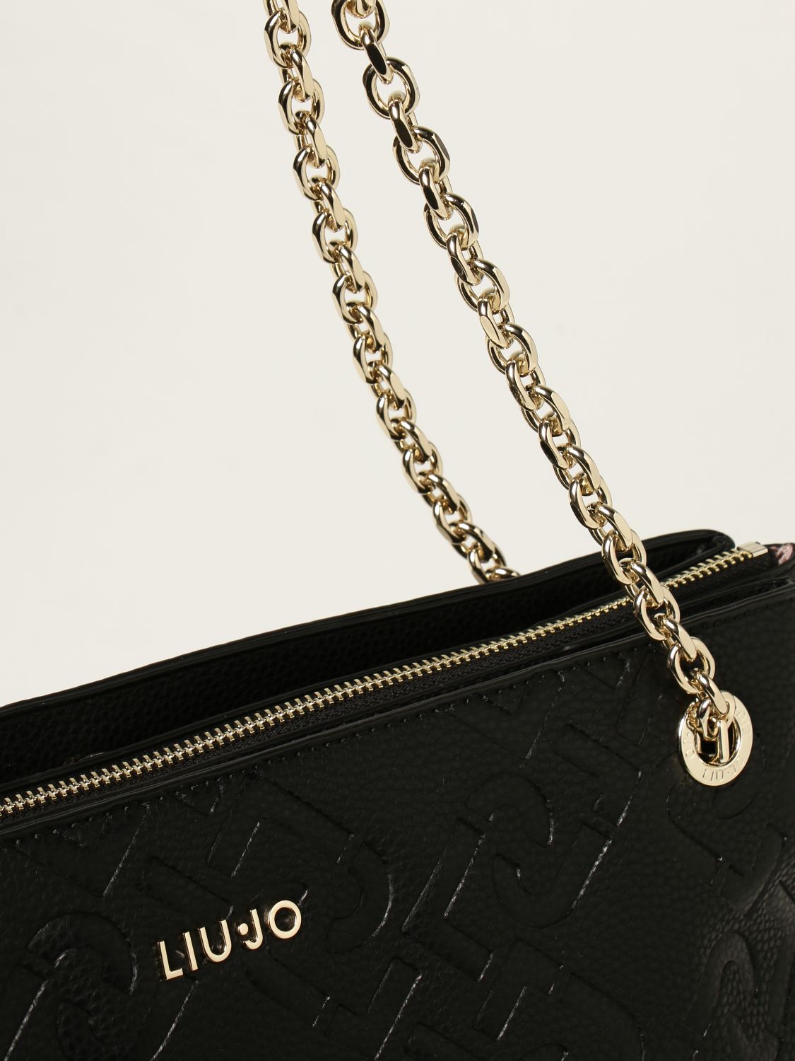 Tote bags Liu Jo: Liu Jo shoulder bag in synthetic leather with embossed logo black 3