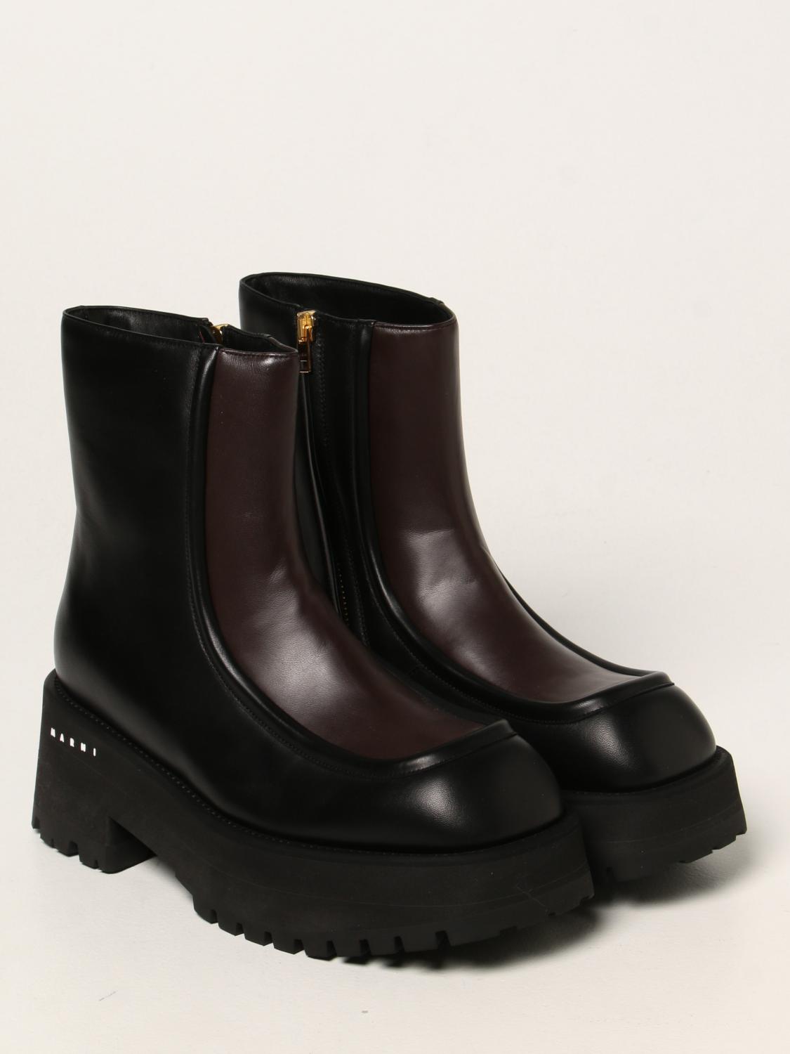 marni leather ankle boots