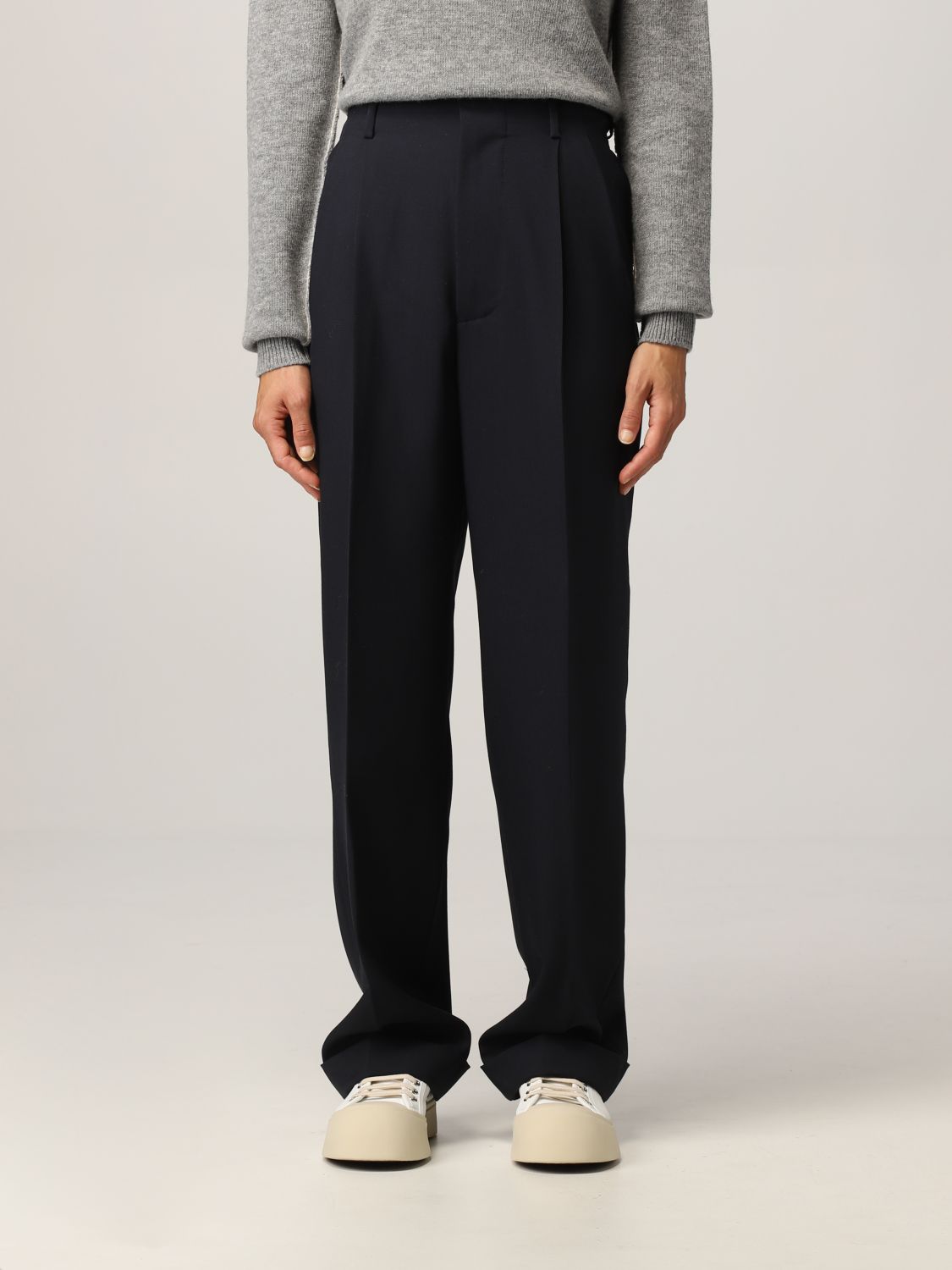 MARNI: pants in virgin wool - Blue | Marni pants PAMA0272U0TW839