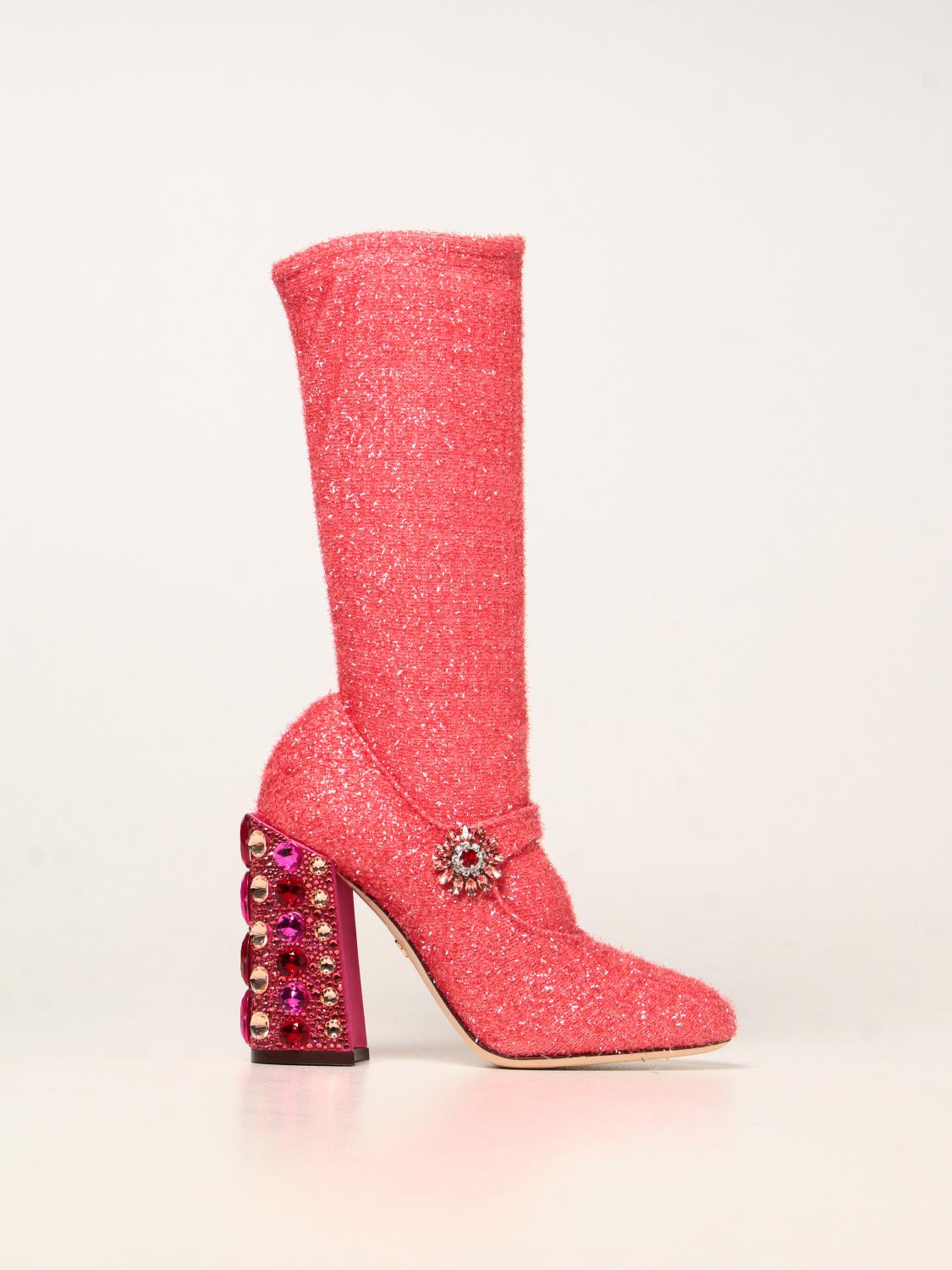 dolce and gabbana pink boots