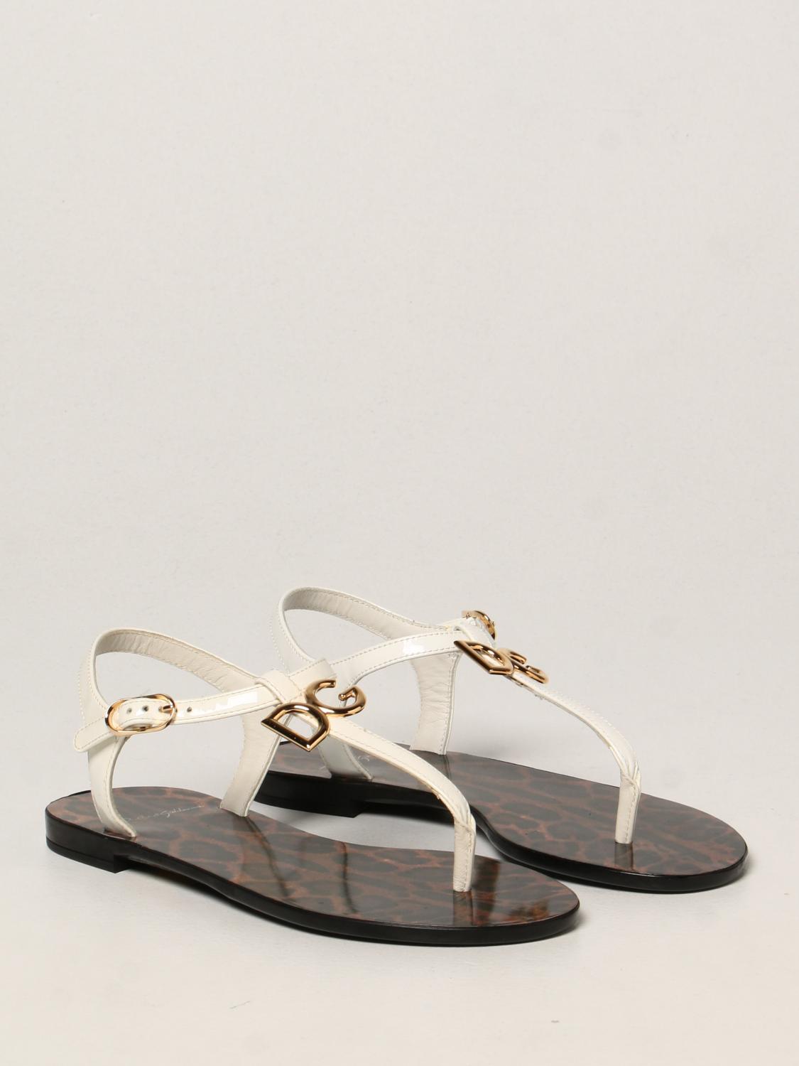 Dolce & Gabbana Outlet Flat sandals women White Flat Sandals Dolce