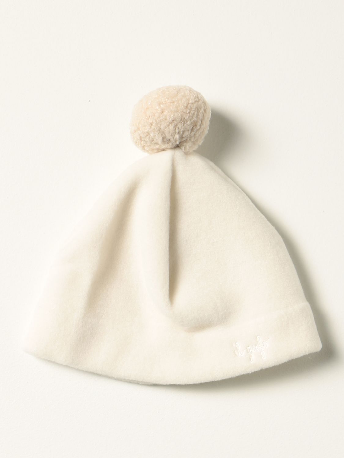 Cappello neonato Il Gufo: Cappello Il Gufo a maglia con pompon bianco 1