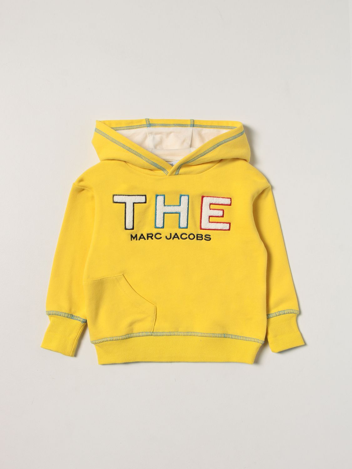 LITTLE MARC JACOBS: sweatshirt with logo - Yellow | Little Marc Jacobs ...