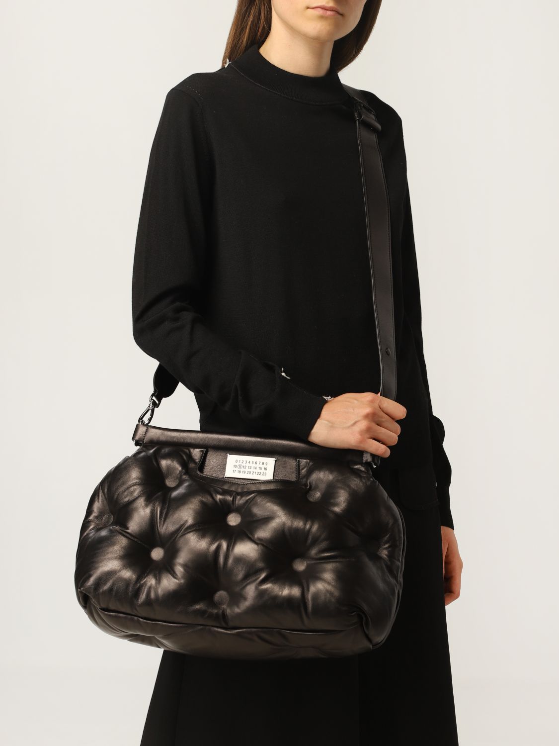 MAISON MARGIELA: Glam Slam padded leather bag - Black | Maison
