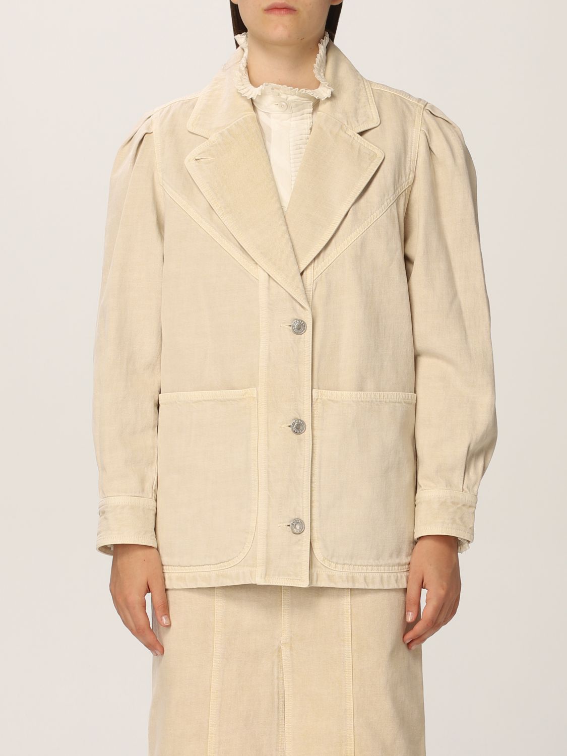 ISABEL MARANT cotton jacket | Isabel Marant Etoile Women Beige | Blazer Isabel Marant Etoile VE163121A017E GIGLIO.COM