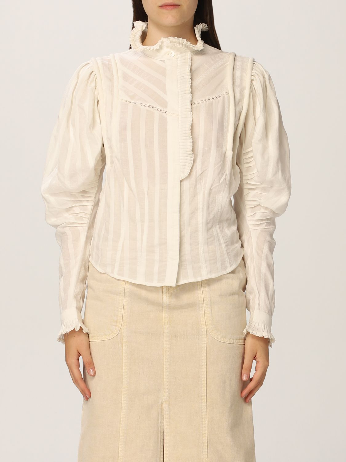 type laver mad Tablet ISABEL MARANT ETOILE: cotton shirt with rouches | Shirt Isabel Marant  Etoile Women White | Shirt Isabel Marant Etoile HT212321A025E GIGLIO.COM