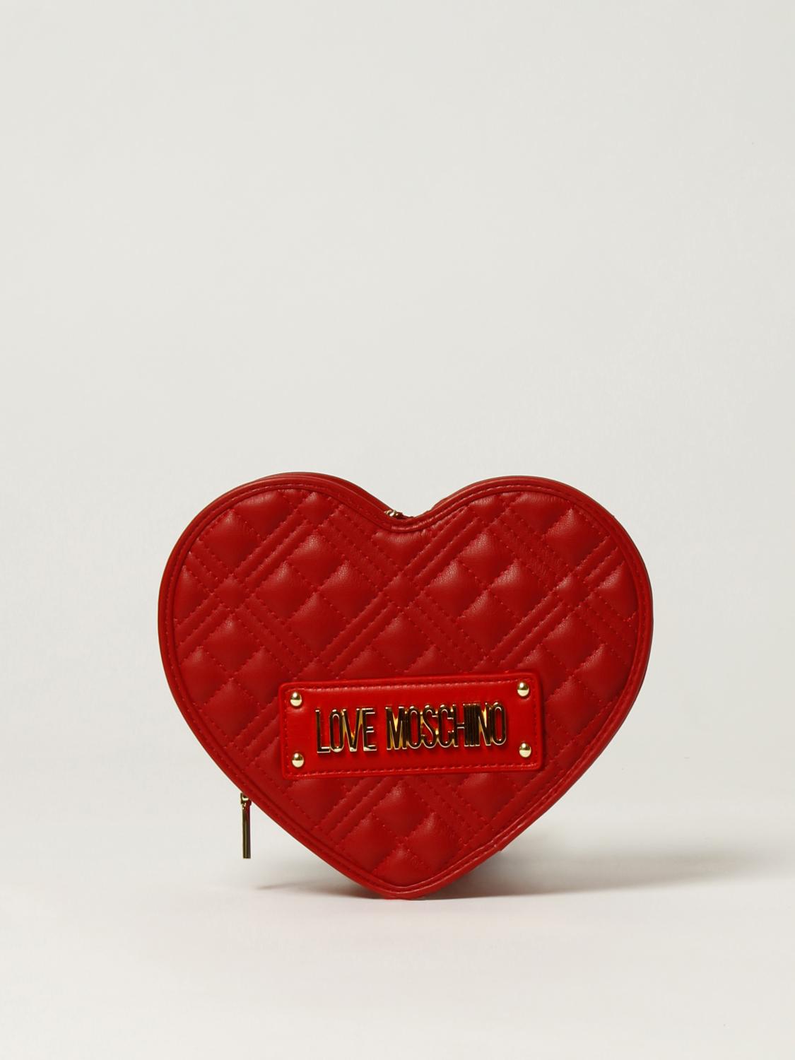 LOVE MOSCHINO bag in quilted leather with logo Red Love Moschino crossbody bags