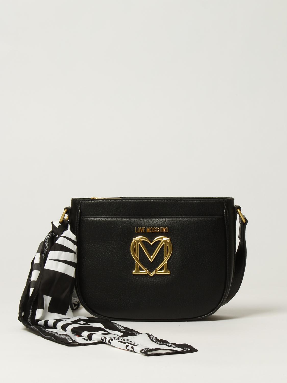 LOVE MOSCHINO bag in synthetic leather with logo Black Crossbody