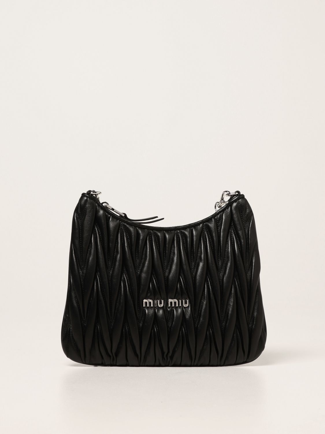 Miu Miu Women's 5BB054 Black Leather Handbag Shoulder Bag