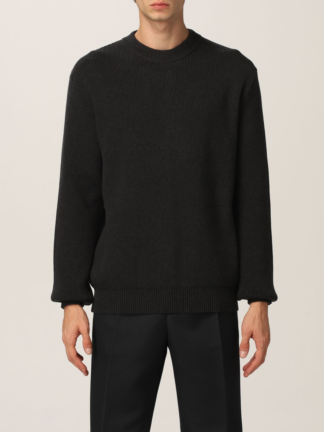 GOLDEN GOOSE: ribbed cotton blend sweater - Grey | Golden Goose sweater ...