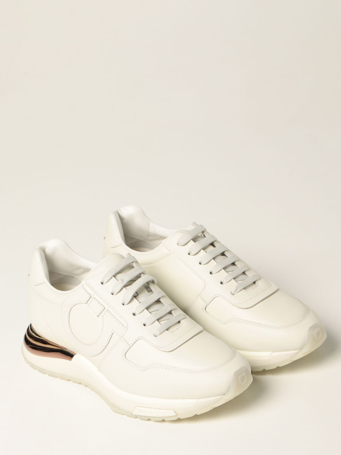 Sneakers Salvatore Ferragamo: Salvatore Ferragamo Brooklyn leather trainers white 2