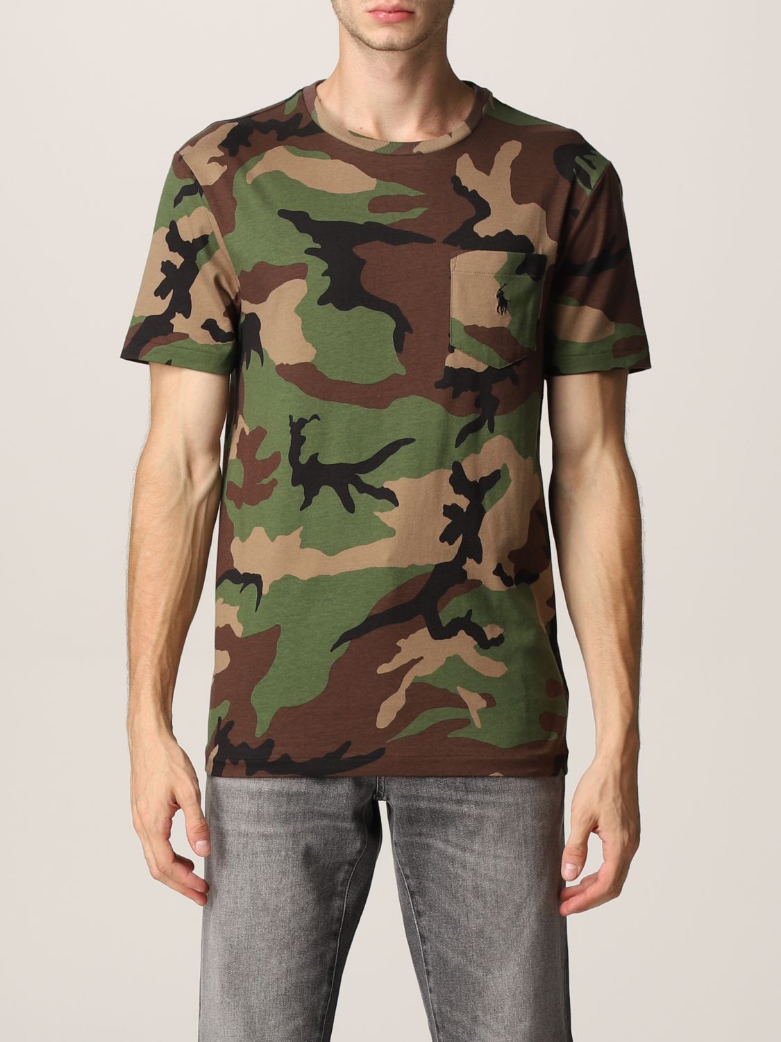 POLO RALPH LAUREN: t-shirt in camouflage cotton - Military | Polo Ralph  Lauren t-shirt 710812948 online on 